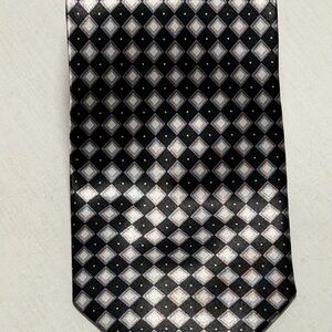 Sophisticated Black and Silver Patterned Tie